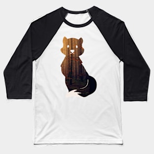 Autumn forest fox pattern - Fall Baseball T-Shirt